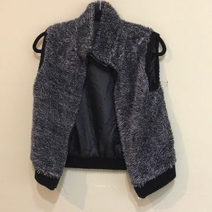 Faux fur gray vest